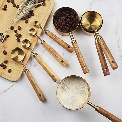 Wooden Gold Measuring Cups