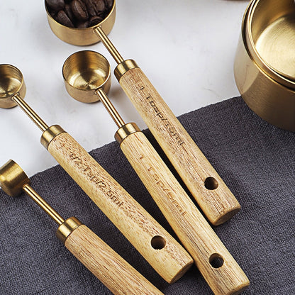 Wooden Gold Measuring Cups