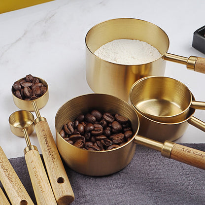 Wooden Gold Measuring Cups