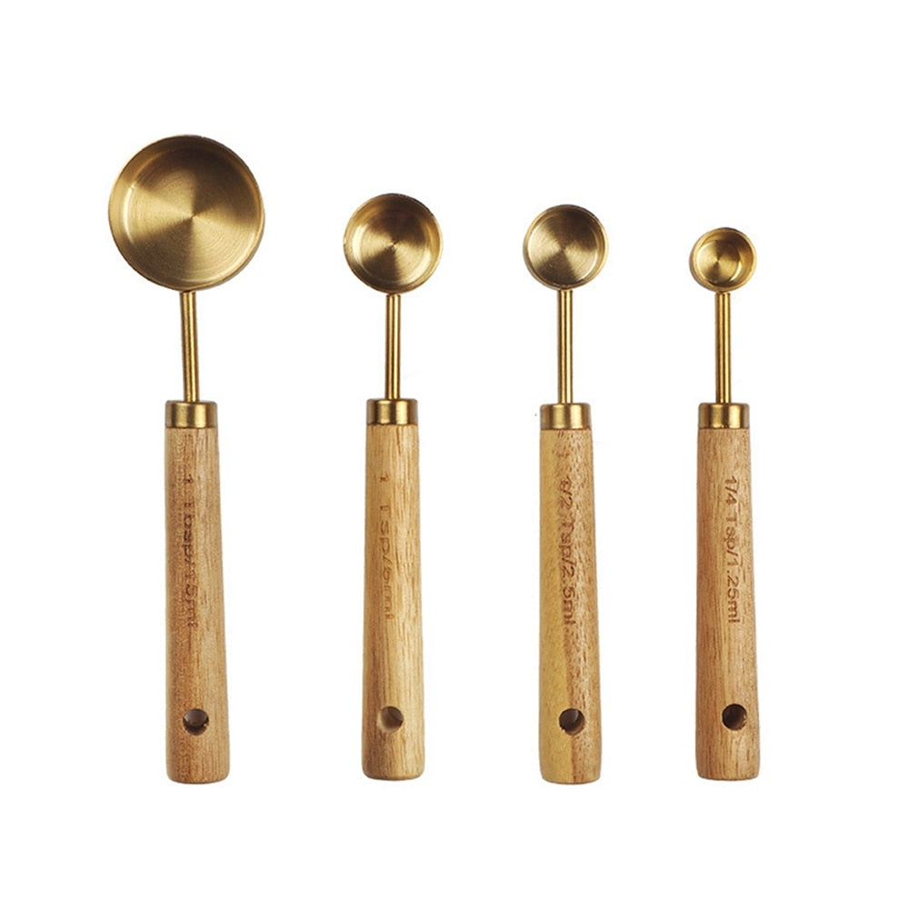Wooden Gold Measuring Cups