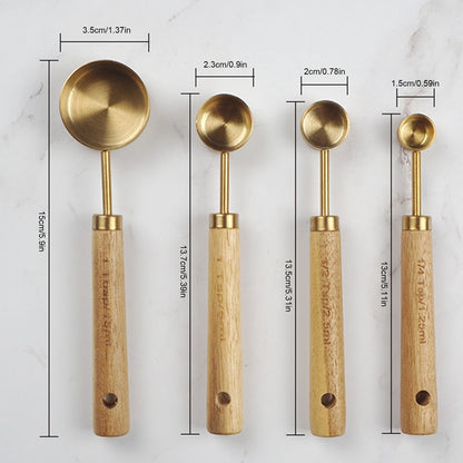 Wooden Gold Measuring Cups