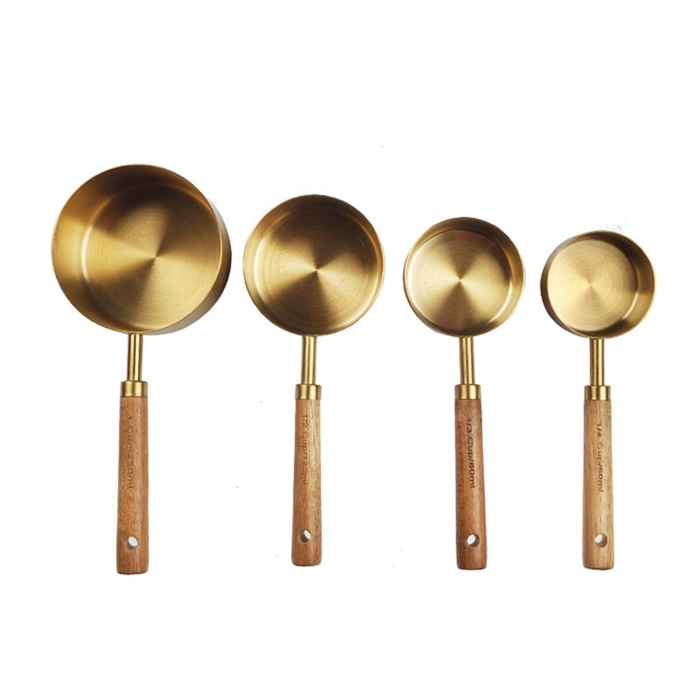 Wooden Gold Measuring Cups